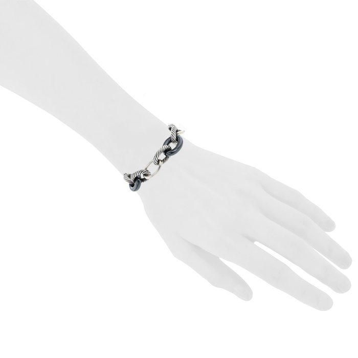 David Yurman  bracelet in silver and haematite - Detail D1