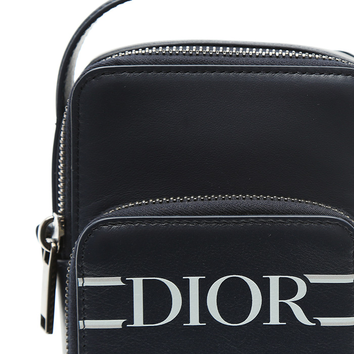Borsa a tracolla Dior   in pelle liscia blu - Detail D1