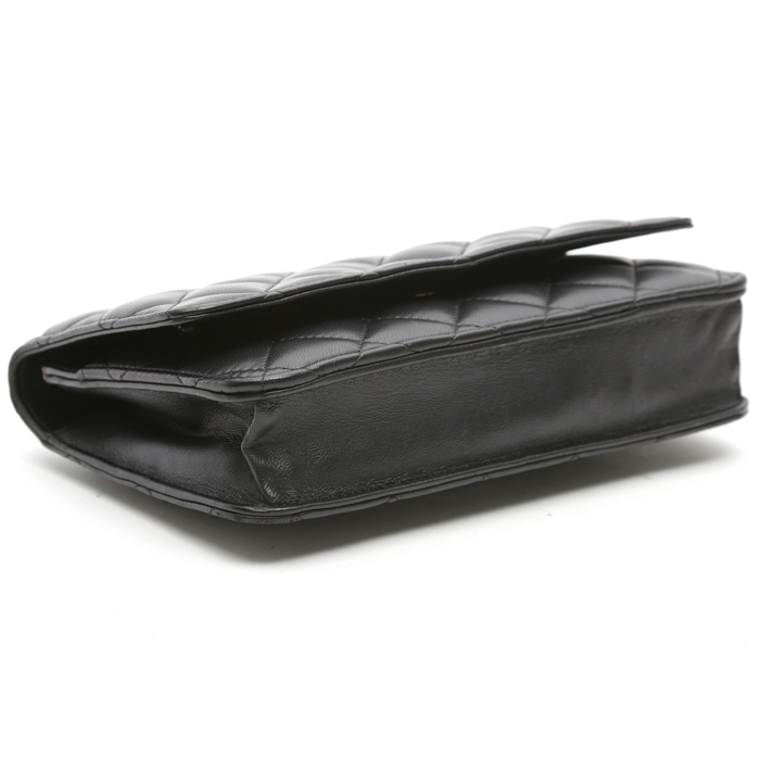 Borsa a tracolla Chanel  Wallet on Chain in pelle trapuntata nera - Detail D4