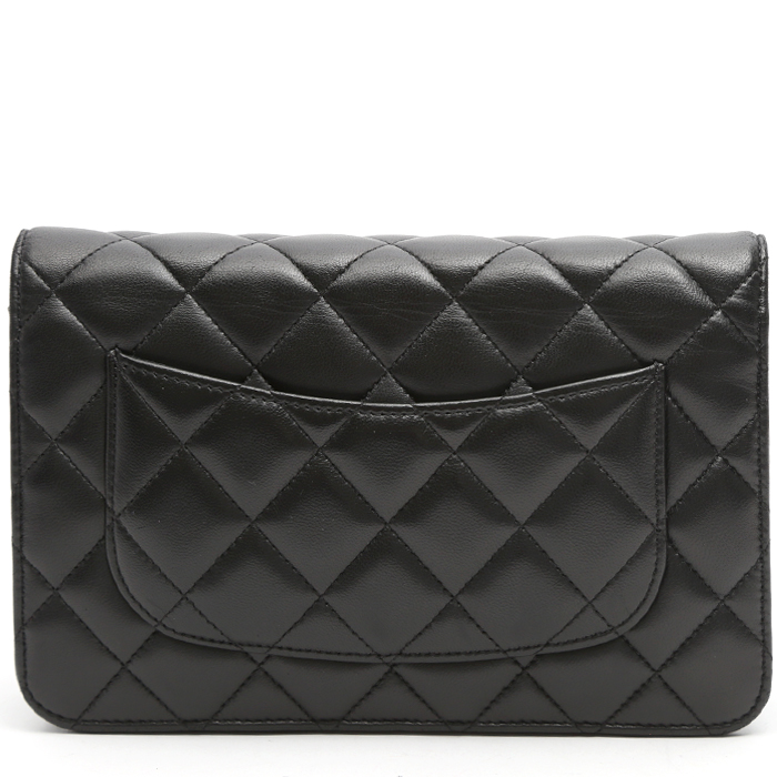 Borsa a tracolla Chanel  Wallet on Chain in pelle trapuntata nera - Detail D7