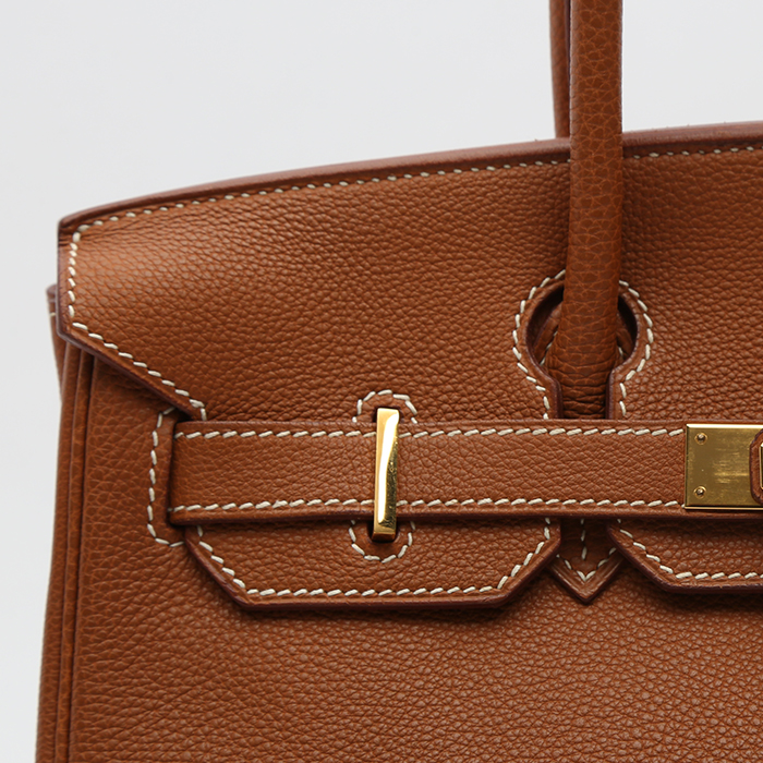 Borsa Hermès  Birkin 30 cm in pelle togo gold - Detail D1