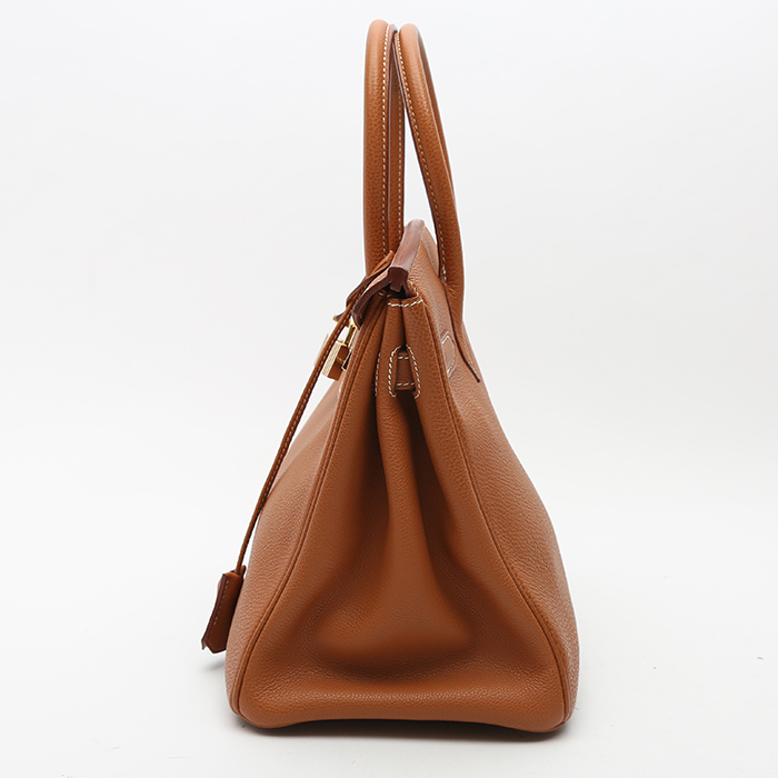 Hermès  Birkin 30 cm handbag  in gold togo leather - Detail D6