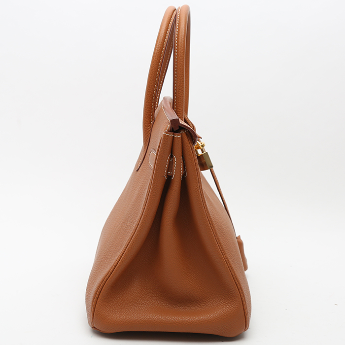 Hermès  Birkin 30 cm handbag  in gold togo leather - Detail D7