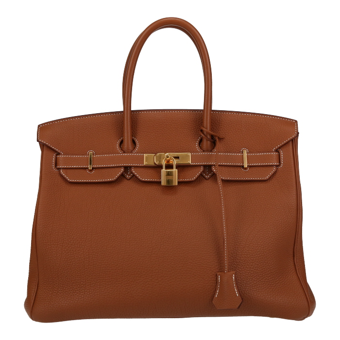 Sac à main Hermès  Birkin 35 cm en cuir togo gold - Detail D2