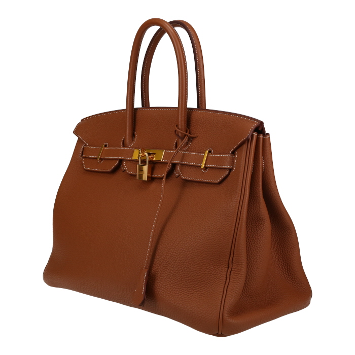 Sac à main Hermès  Birkin 35 cm en cuir togo gold - Detail D3
