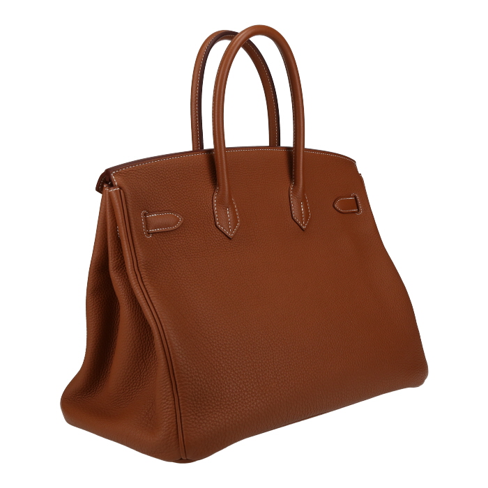 Sac à main Hermès  Birkin 35 cm en cuir togo gold - Detail D6
