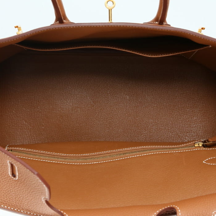 Sac à main Hermès  Birkin 35 cm en cuir togo gold - Detail D8