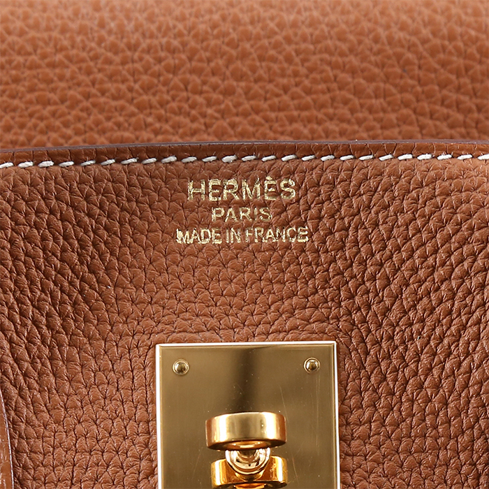 Sac à main Hermès  Birkin 35 cm en cuir togo gold - Detail D9