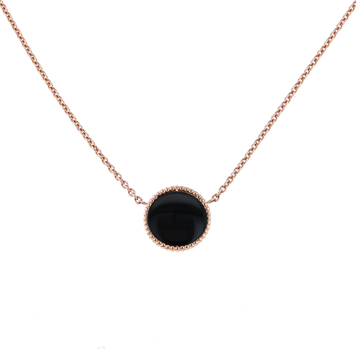 Dior Rose des vents necklace in pink gold,  onyx and diamond - Detail D1