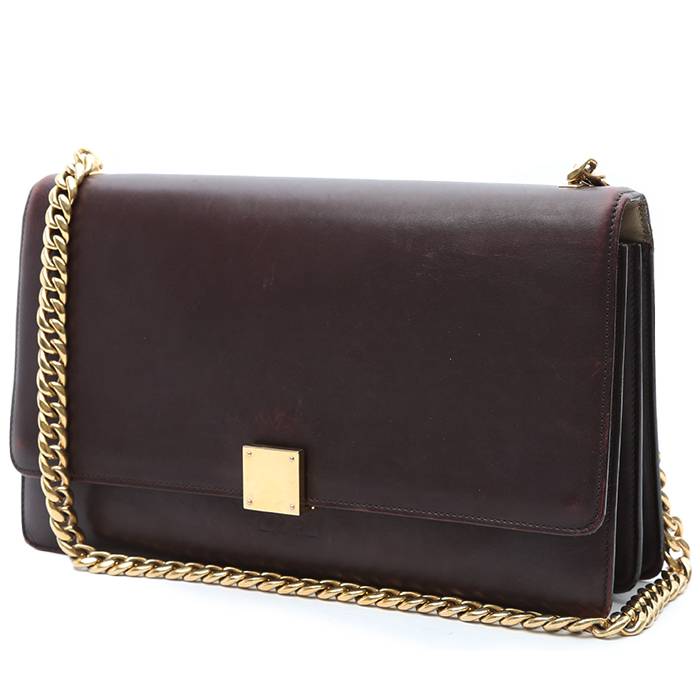 Handbag In Brown Smooth Leather