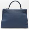 Borsa Hermès  Kelly 35 cm in pelle togo blu - Detail D8 thumbnail