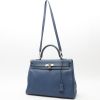 Borsa Hermès  Kelly 35 cm in pelle togo blu - Detail D9 thumbnail