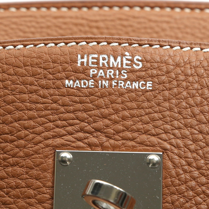 Sac de voyage Hermès  Birkin Travel Bag en cuir togo gold - Detail D3