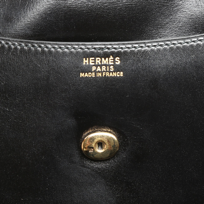 Hermès  Rio pouch  in black box leather - Detail D3