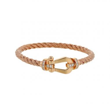 Fred Bracelet, Mini Force 10, rose gold and steel. White gold