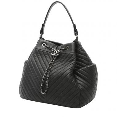 Pre-Owned CHANEL Maxi Hobo Bag AS4347B Shoulder Black (SG Hardware)  Calfskin Women's Men's (Like New) 