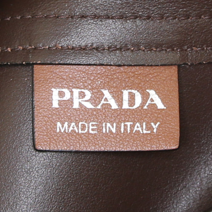 Sac cabas Prada  Elektra en cuir marron - Detail D3
