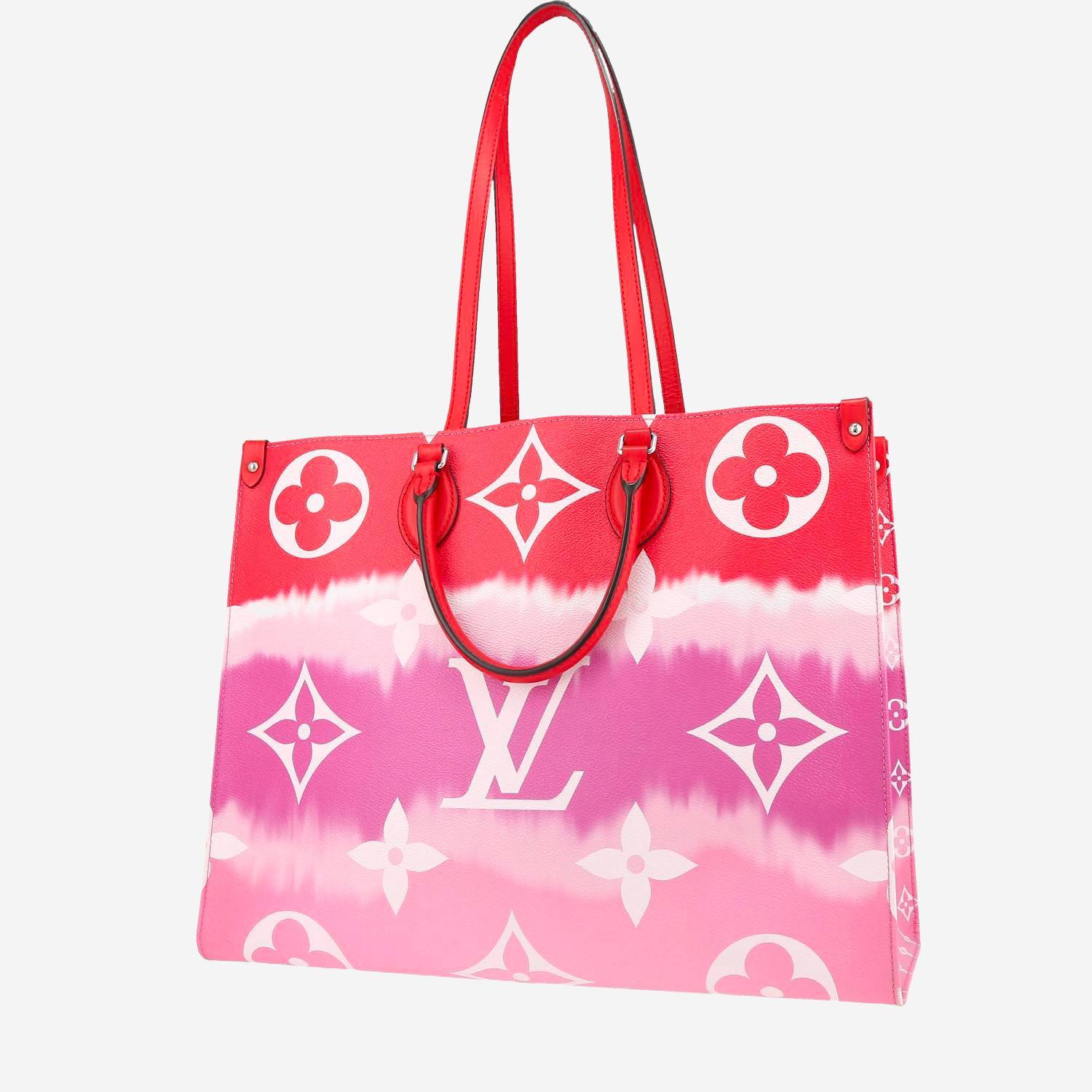 Louis Vuitton Onthego large model shopping bag in red and pink two tones monogram canvas