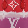 Shopping bag Louis Vuitton Onthego modello grande in tela monogram bicolore rossa e rosa - Detail D1 thumbnail