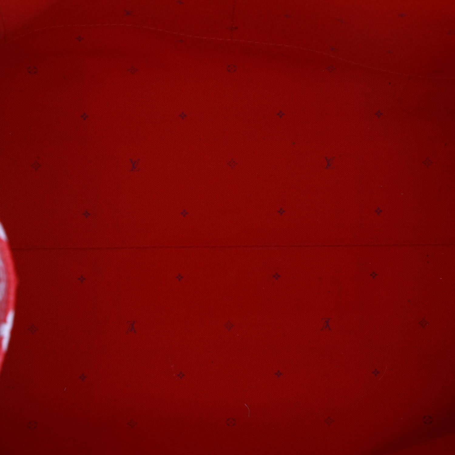 Shopping bag Louis Vuitton Onthego modello grande in tela monogram bicolore rossa e rosa - Detail D8