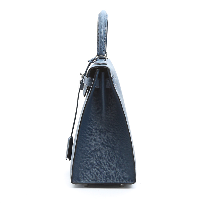 Hermès  Kelly 28 cm handbag  in Bleu de Prusse epsom leather - Detail D5