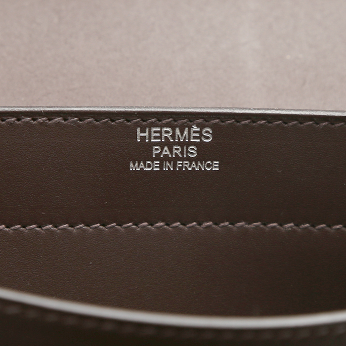 Hermès  Sac à dépêches small model  briefcase  in brown Evercalf leather - Detail D3