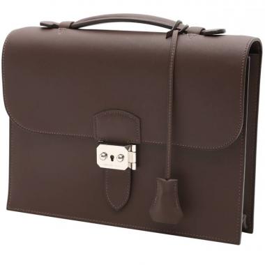 sac a Depeche box marron hermes paris seconde main vintage occasion luxe