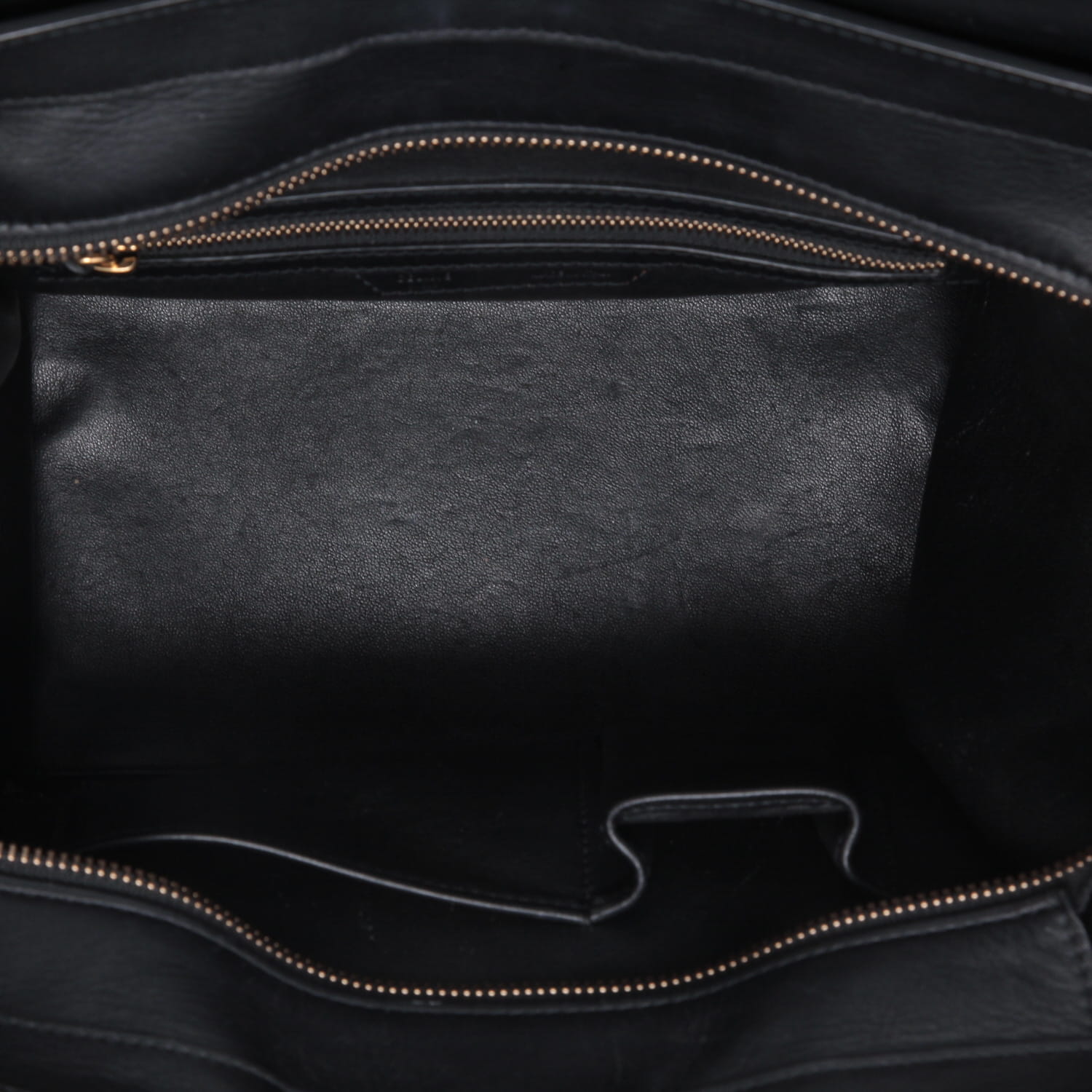 Celine  Luggage Mini handbag  in burgundy and black leather  and beige suede - Detail D8