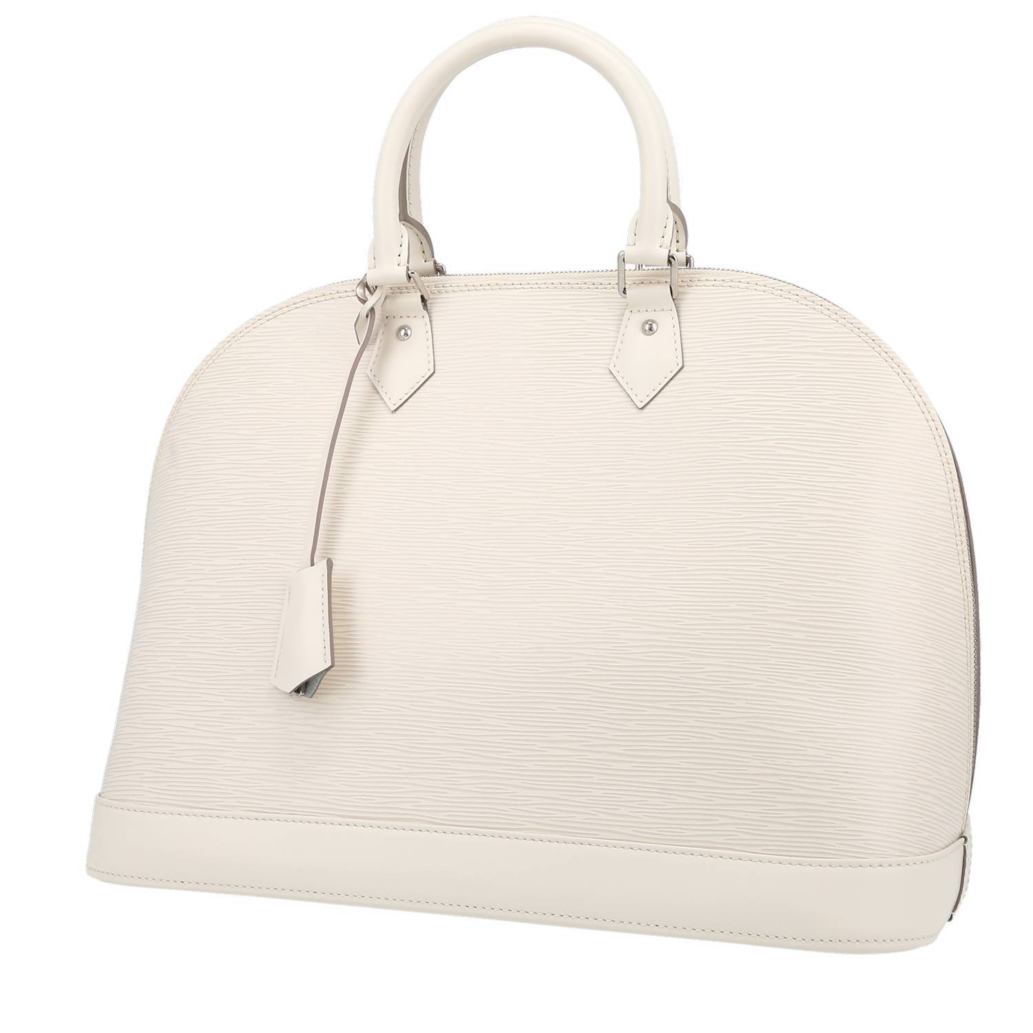 Louis Vuitton Alma Medium Model Handbag in Silver Epi Leather