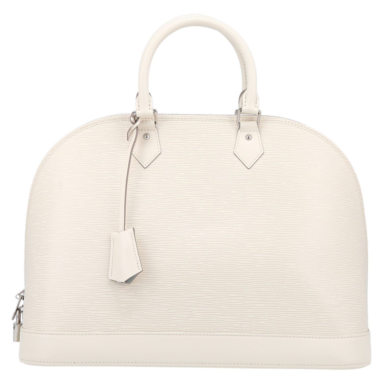 Sac à main Louis Vuitton  Alma moyen modèle  en cuir épi blanc - Detail D2