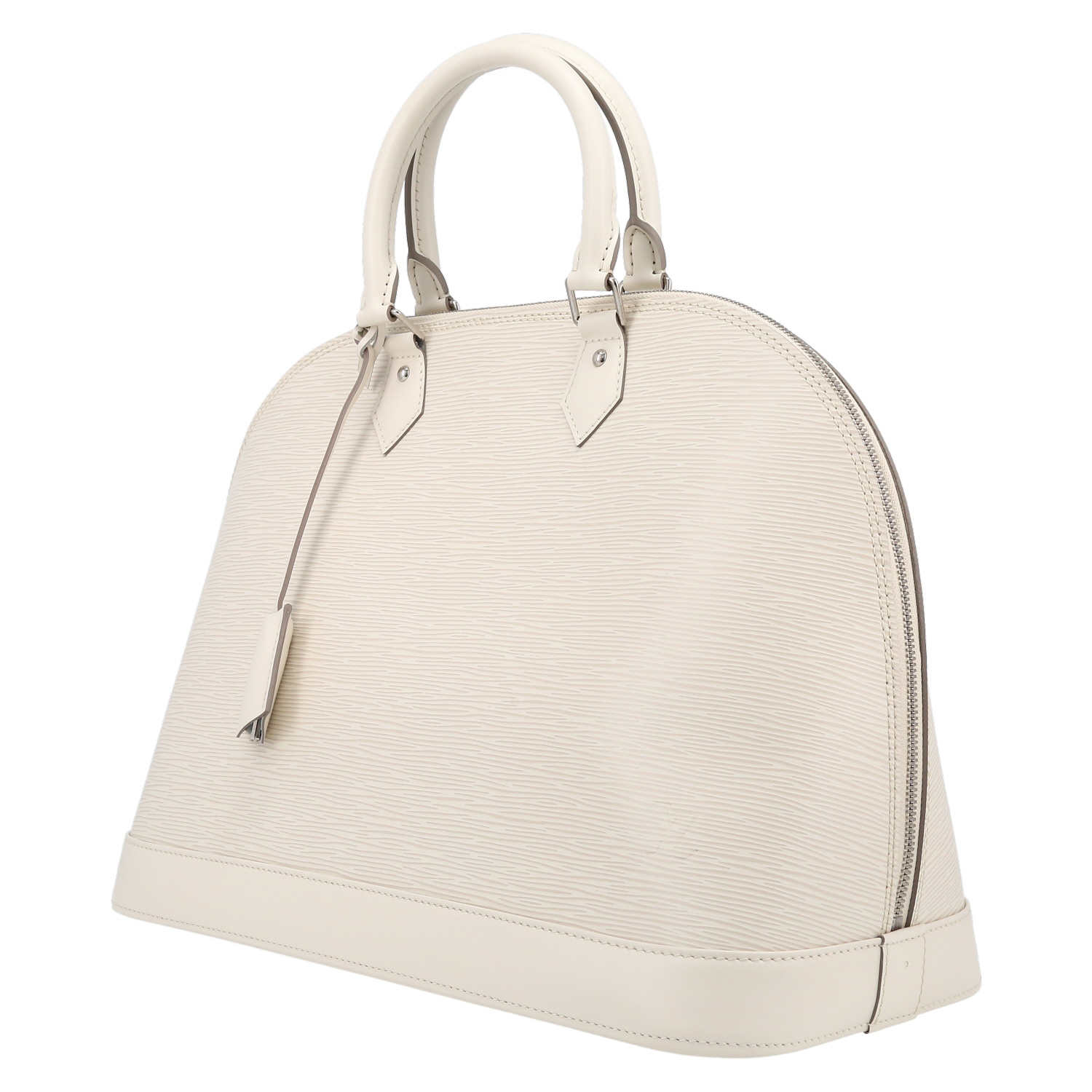 Sac à main Louis Vuitton  Alma moyen modèle  en cuir épi blanc - Detail D3