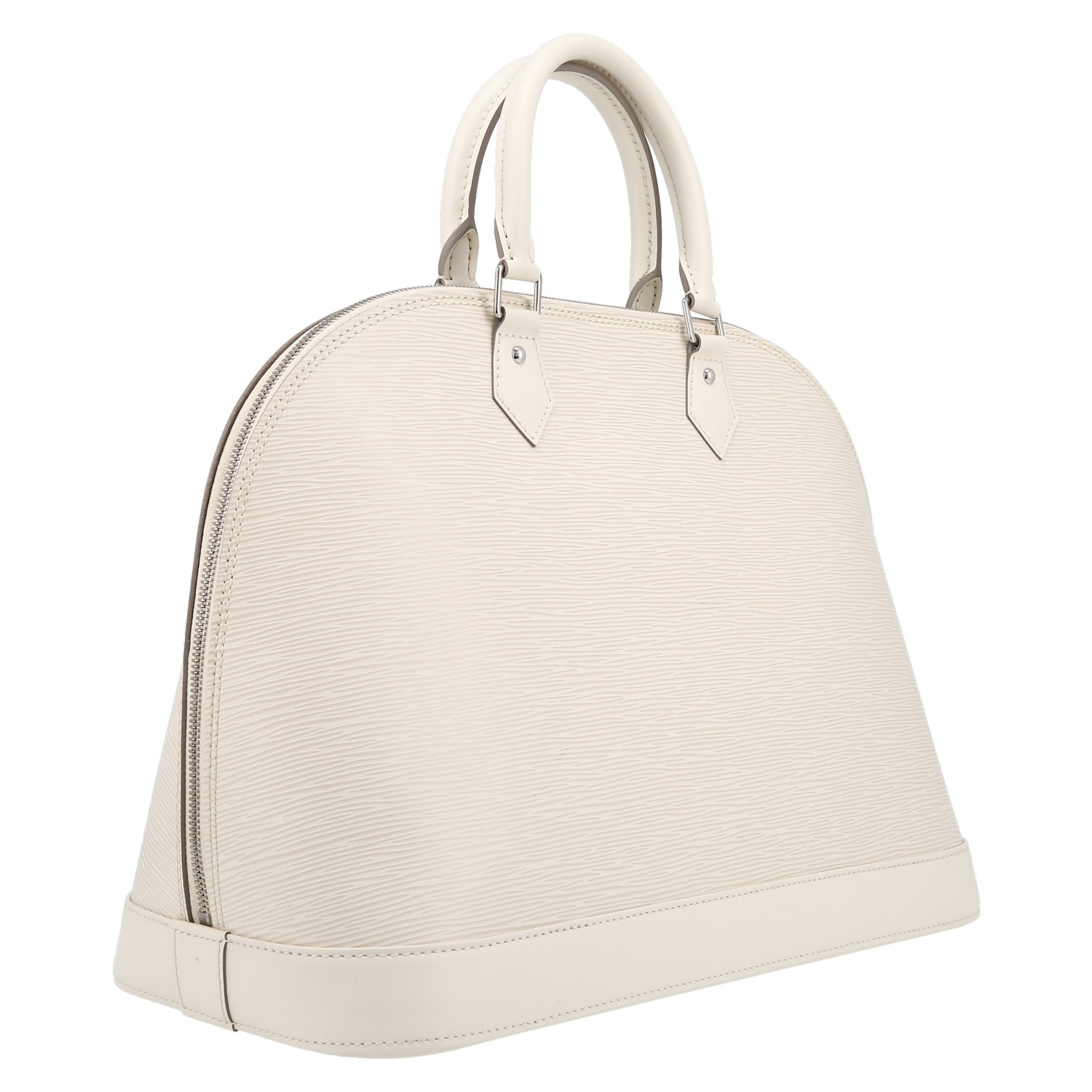 Louis Vuitton  Alma medium model  handbag  in white epi leather - Detail D6