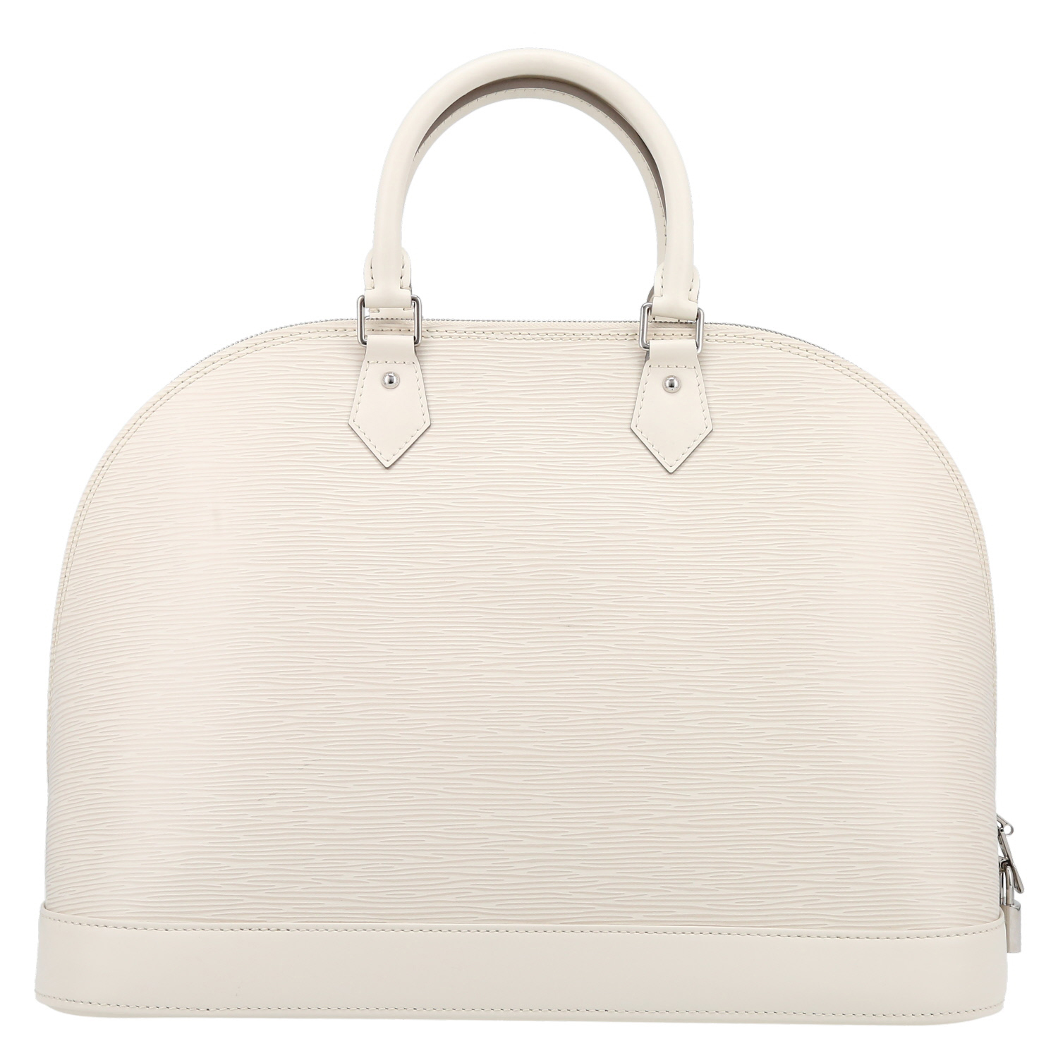 Louis Vuitton  Alma medium model  handbag  in white epi leather - Detail D7