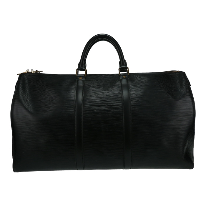 Sac de voyage Louis Vuitton  Keepall 50 en cuir épi noir - Detail D7