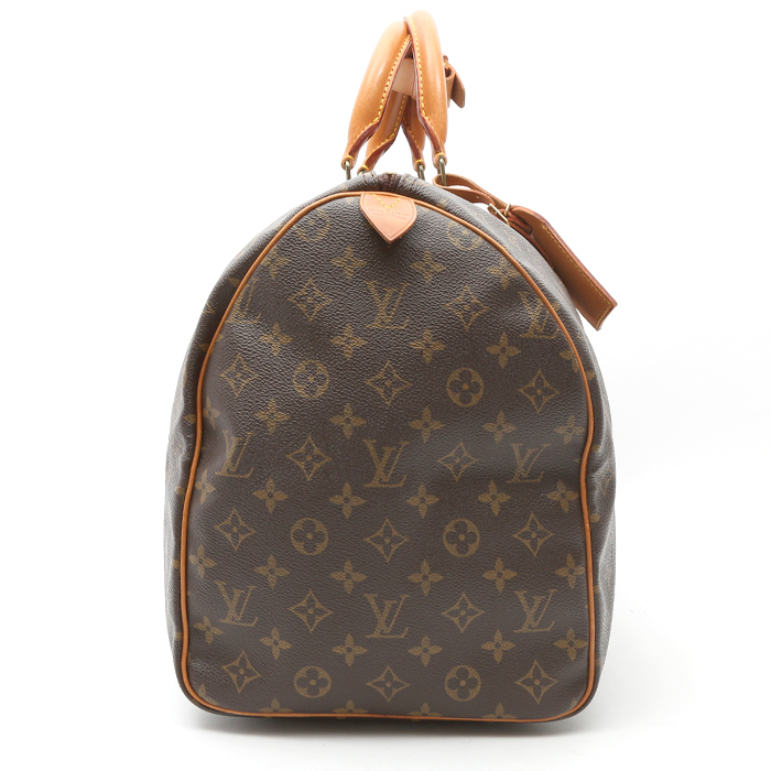 Louis Vuitton  Keepall 50 travel bag  in brown monogram canvas  and natural leather - Detail D6
