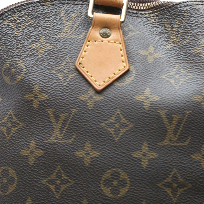 Bolso de mano Louis Vuitton  Alma modelo pequeño  en lona Monogram marrón y cuero natural - Detail D1