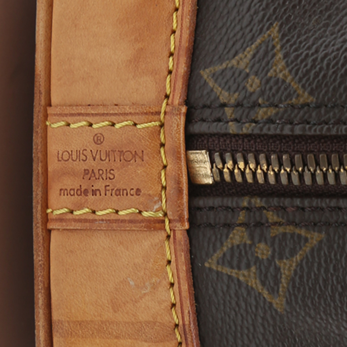 Sac à main Louis Vuitton  Alma petit modèle  en toile monogram marron et cuir naturel - Detail D3