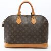 Louis Vuitton  Alma small model  handbag  in brown monogram canvas  and natural leather - Detail D7 thumbnail