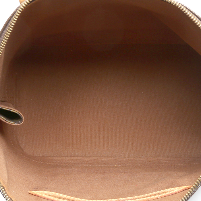 Borsa Louis Vuitton  Alma in tela monogram marrone e pelle naturale - Detail D2