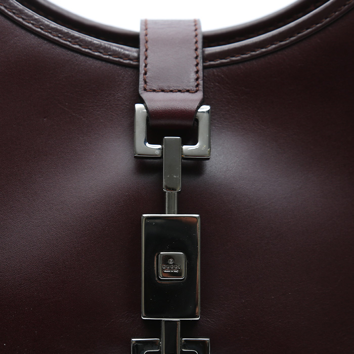 Gucci   handbag  in burgundy smooth leather - Detail D1