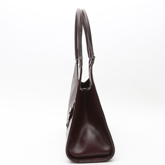 Gucci   handbag  in burgundy smooth leather - Detail D5