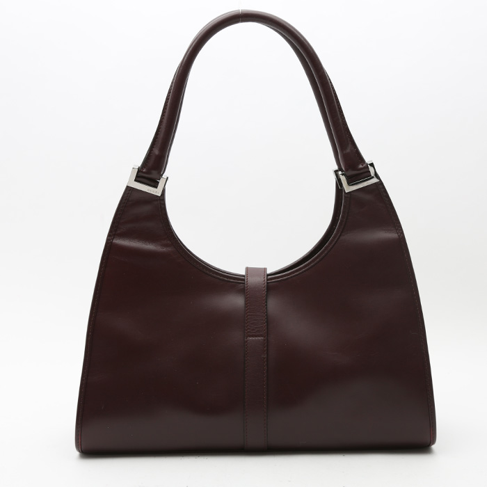 Bolso de mano Gucci   en cuero liso color burdeos - Detail D7