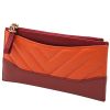 Chanel  Gabrielle  wallet  in orange quilted leather  and burgundy leather - 00pp thumbnail