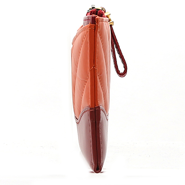 Portefeuille Chanel  Gabrielle  en cuir matelassé orange et cuir bordeaux - Detail D6