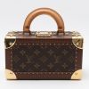 Baul Louis Vuitton  Valisette Tresor en lona Monogram marrón y cuero natural - Detail D7 thumbnail