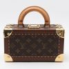 Malle Louis Vuitton  Valisette Tresor en toile monogram marron et cuir naturel - Detail D7 thumbnail