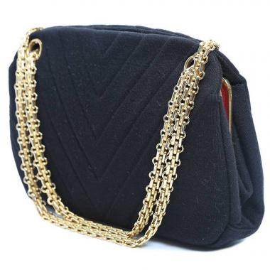 Sac pochette CHANEL couture cuir noir vendu chez CBBO Bordeaux