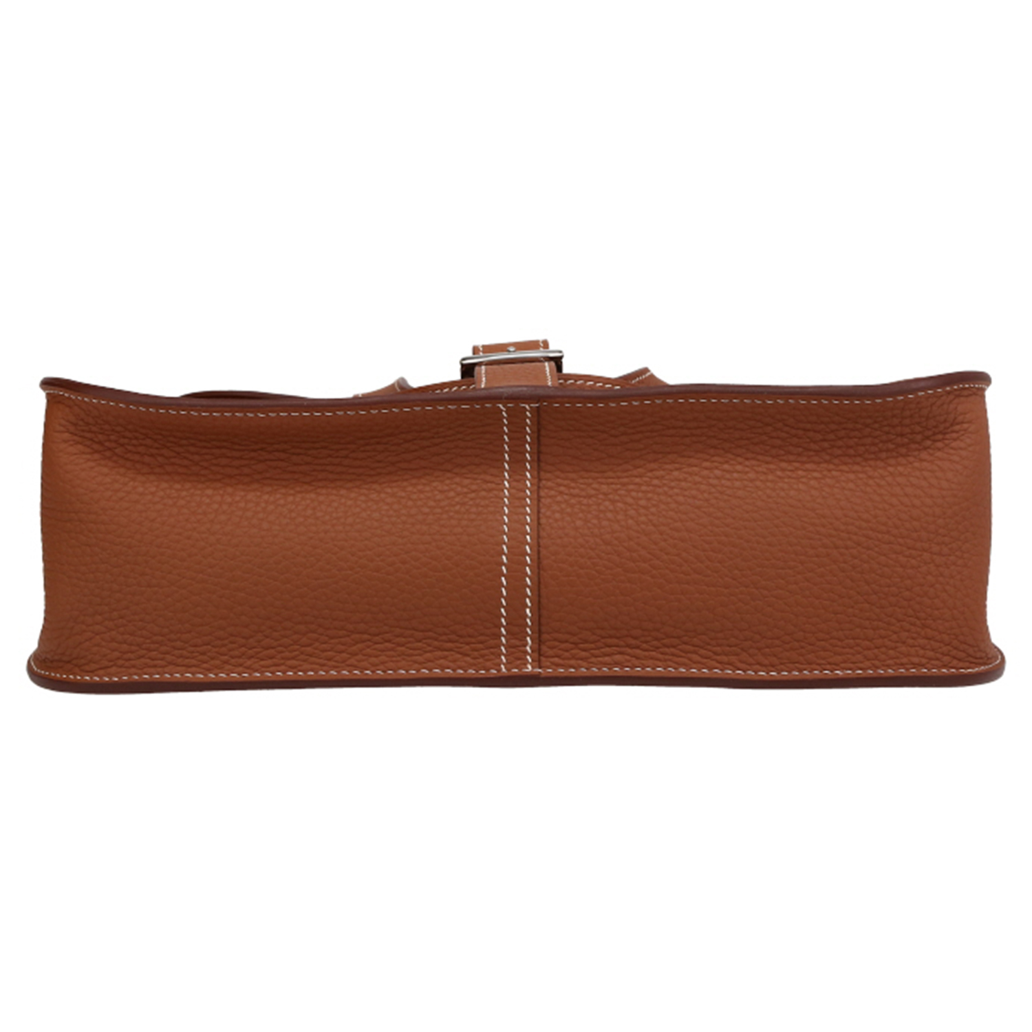 Hermès Halzan shoulder bag in gold togo leather - Detail D4