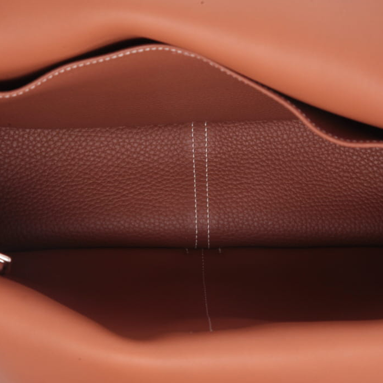 Sac bandoulière Hermès  Halzan en cuir togo gold - Detail D8