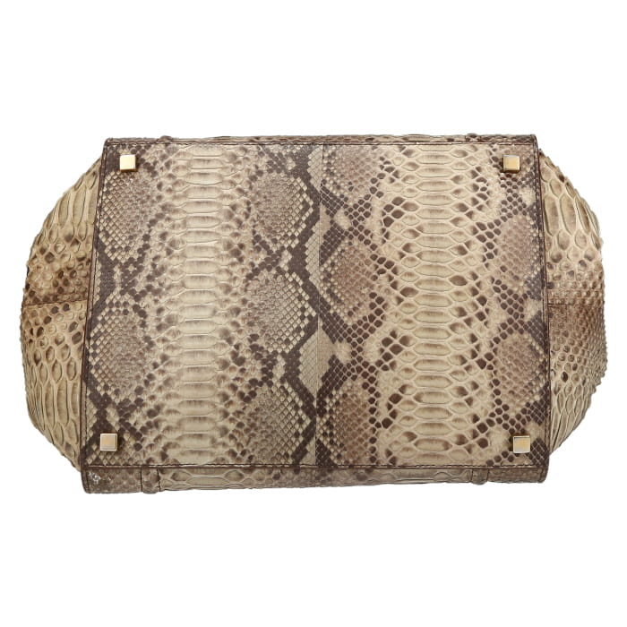 Celine  Cabas Phantom shopping bag  in beige python - Detail D1